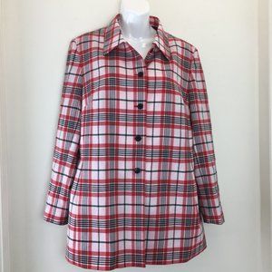 NEW  TALBOTS Petites Stretch Plaid Shirt Jacket